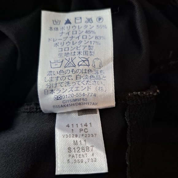 Land's End Women's Faux Wrap Shirred Ruched Front Black One PC Swimsuit Sz 16 - Picture 7 of 9